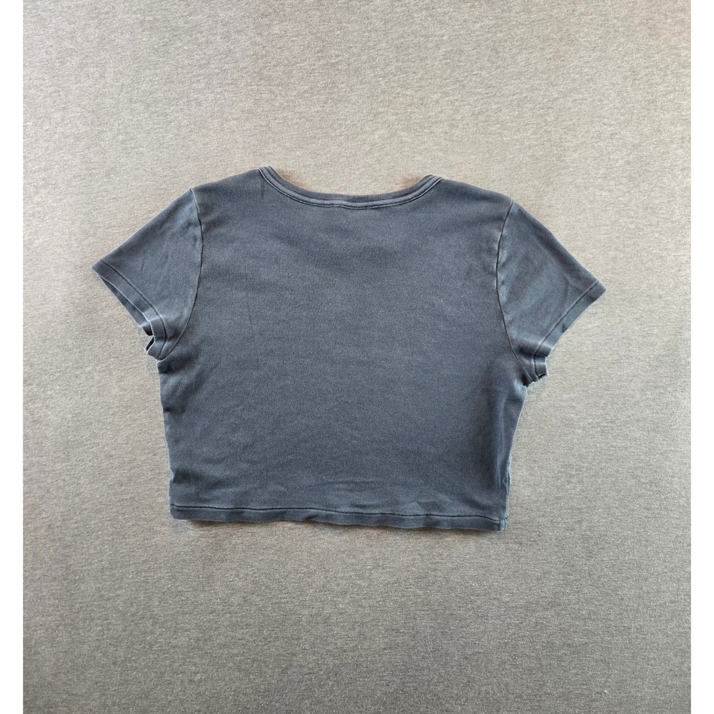 Elwood Babydoll Core Tee Womens XXL Faded Blue Organic Cotton Crop Single Stitch - Picture 2 of 7